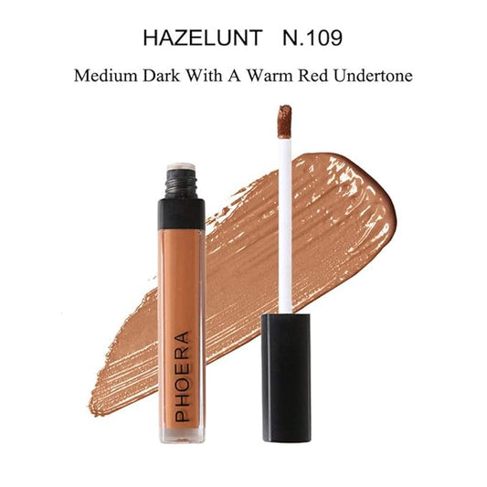 AQUAPURITY PHOERA Liquid Concealer Full Coverage Makeup Face Moisturizer Foundation Conceal Under Eye Dark Circles (109 HAZELNUT)