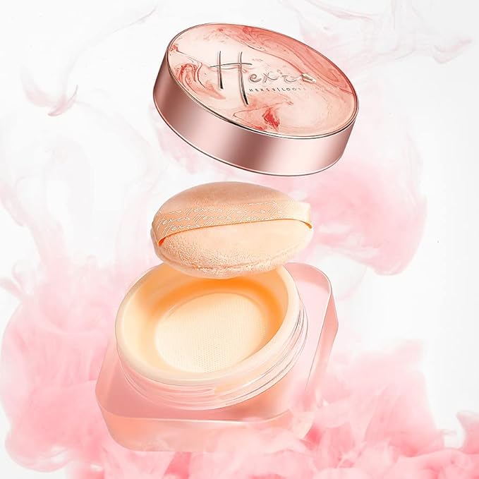 HEXZE Loose Setting Powder, Face Powder Makeup & Finishing Powder for Light, Medium & Tan Skin Tones, Mattifying Finish and Shine Control Transparent white