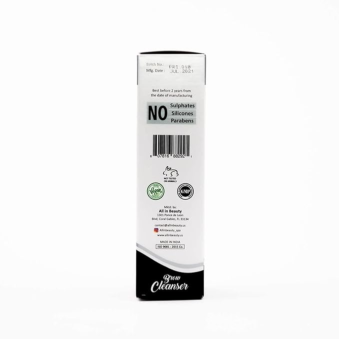 All in Beauty Spray Brow Primer and Cleanser, Eyebrow Primer for Hair and skin before henna application and other brow treatments. Deep Cleansing and Conditioning Cleanser for Eyebrows.