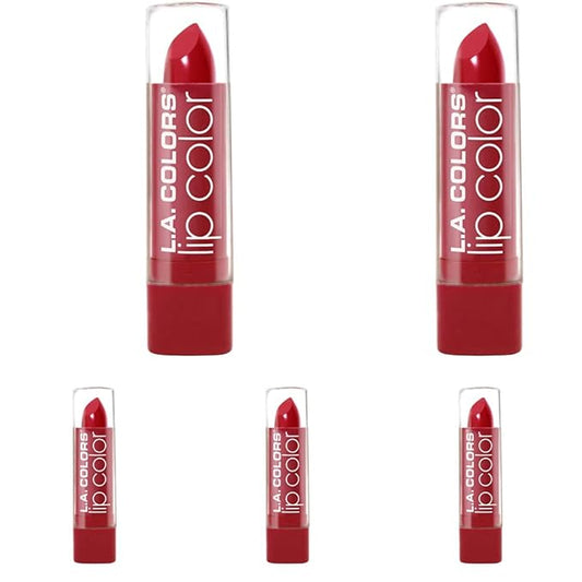 L.A. COLORS Moisture Rich Lip Color, Cherry Red CML529 (Pack of 5)