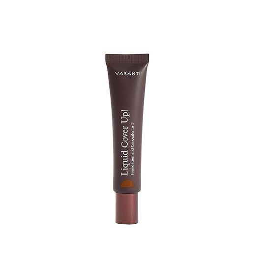 VASANTI Oil-Free Foundation & Concealer in 1 - Liquid Cover-Up (V10) Full Coverage Lightweight Long Lasting Paraben-Free Leaves Skin Glowing and Radiant