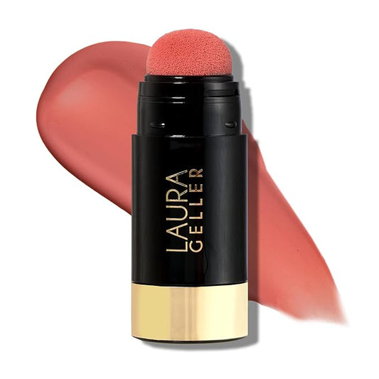 LAURA GELLER NEW YORK Serum Blush Tint, Lightweight Liquid Blush for Cheeks, Weightless Watercolor Sheer Finish, Poppy Peach