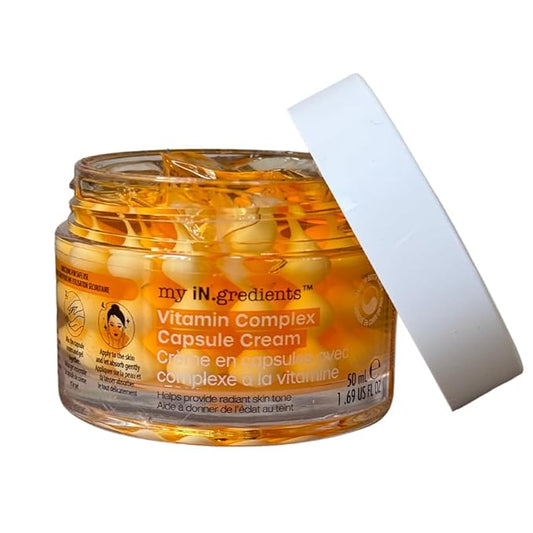 masque BAR My Ingredients Hydrating Face Moisturizer Capsule Creams with Shea Butter, Niacinamide, Vitamin Complex- Instant Dry Skin Hydration, Improves Skin Texture- Anti-Aging Face Cream- 50ml