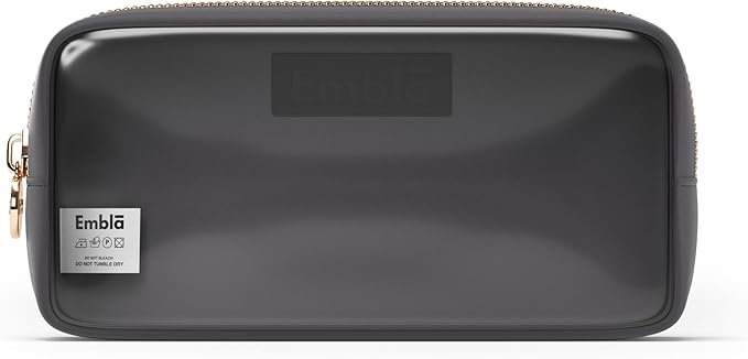 Embla Clear Cosmetic Bag Makeup Case, Clear Zipper Make Up Pouch and Toiletry Travel Tote, Cute Skincare Pouches for Women Girls, Preppy Purse Cosmetic Organizer, Small Makeup Bags, Grey