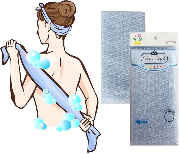 Exfoliating Bath Washcloth Mitt for Remove Dead Skin.Loofah Sponge, Korean & Japanse & African Net Sponge Rag. Back Scrubber Washer for Use in Shower Bath(Variety Pack 6)