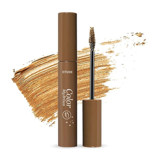 ETUDE Color My Brows Big Size - Natural Brown (9g) | Beeswax & Carnauba Wax | Eyebrow Mascara, Quickly Fixing Natural Eyebrow Makeup with Care Effect | Korean Makeup, Kbeauty
