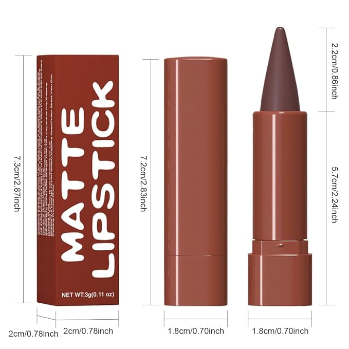 3Pcs Matte Lip Crayon Lip Liner and Lipstick Combo Sets, Gradient Matte Lip Bar Lipstick And Lip Liner Set, Contour Gradual Ombre Effect Lip Pencil For Old Women, Long Lasting Waterproof Smudge Proof