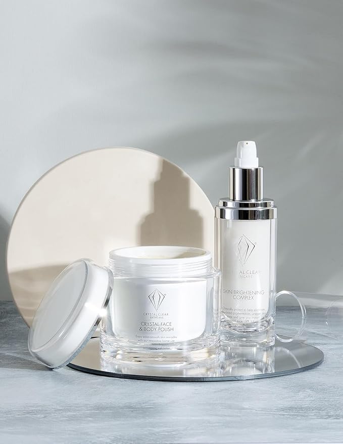 Crystal Clear Crystal Face & Body Polish - Exfoliating Scrub with Micro Crystals and Sea Salt - Face and Body Scrub - Anti Aging Exfoliator