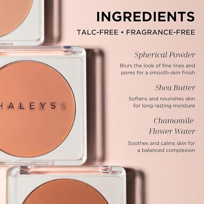 HALEYS Re-sculpt Smoothing Contour Powder (Medium) Lightweight, Non-Caking, Nourishing & Skin-Softening, Infused with Shea Butter & Chamomile Flower Water to Soothe Skin