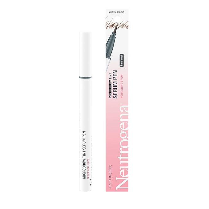 Neutrogena Microbrow Tint Serum Pen, Precision Tipped Tinted Eyebrow Pen with Panthenol to Nourish & Condition Brows, Helps Create Fuller, Natural-Looking Brows, Medium Brown, 0.016 Fl. Oz