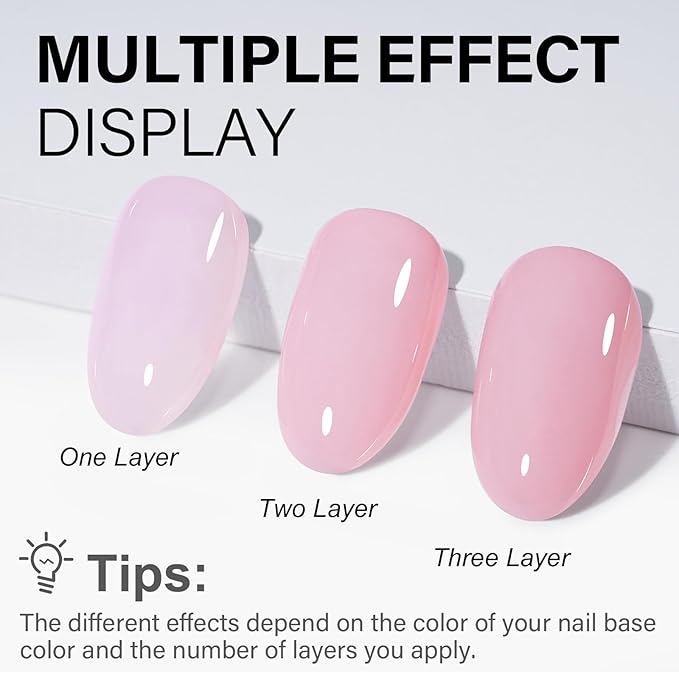 AILLSA Nail Dip Powder Sheer Pink Nail Dipping Powder Translucent Jelly Nude Pink Dip Powder Colors for Nail Art French Manicure at Home Easy to Use Neutral Dip Powder for Valentine's Day Gift (1 Oz)
