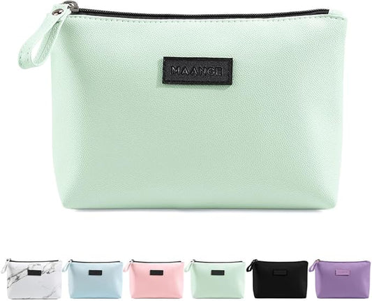 Cosmetic Bags for Women Small Makeup Bag for Purse Pu Leather Makeup Pouch Travel Makeup Bag with Zipper Make Up Bag for Travelling