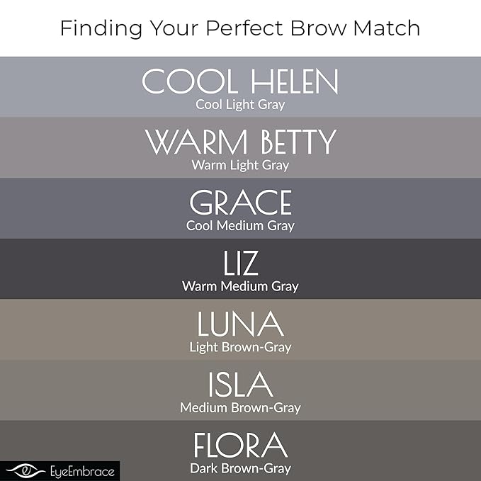 Eye Embrace Isla Classic: Medium Brown-Gray Wooden Eyebrow Pencil – Waterproof, Double-Ended Pencil with Sharpener & Spoolie Brush, Cruelty-Free