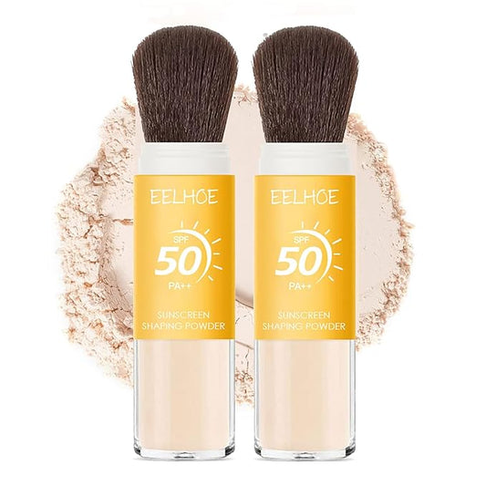 2Pcs Setting Powder, Translucent Natural Matte Finish,Oil Control Lightweight,Mineral Brush Powder,Natural Matte Finish,Long-lasting Brush Face Powder,Waterproof and Sweatproof Setting Powder (B, 2)