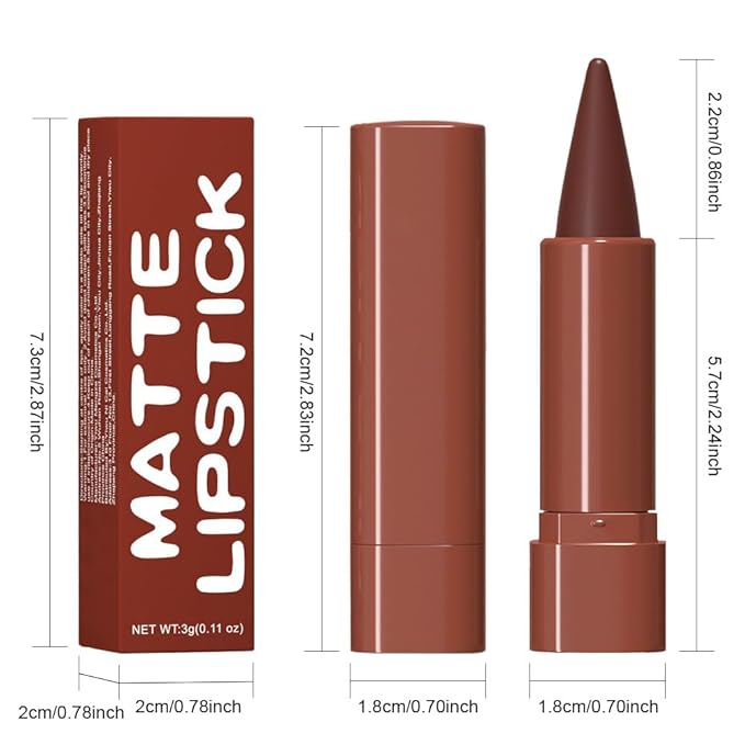 3Pcs Matte Lip Crayon Lip Liner and Lipstick Combo Sets, Gradient Matte Lip Bar Lipstick And Lip Liner Set, Contour Gradual Ombre Effect Lip Pencil For Old Women, Long Lasting Waterproof Smudge Proof