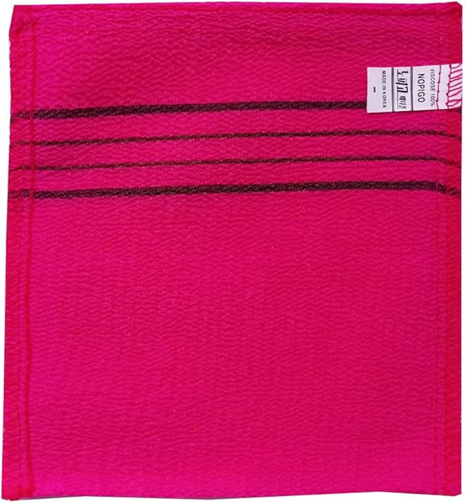 Korean Asian Exfoliating Bath Washcloth Mitt for Remove Dead Skin.Exfoliating Body Scrubber.Exfoliating Gloves for Body Scrub (Red 8)
