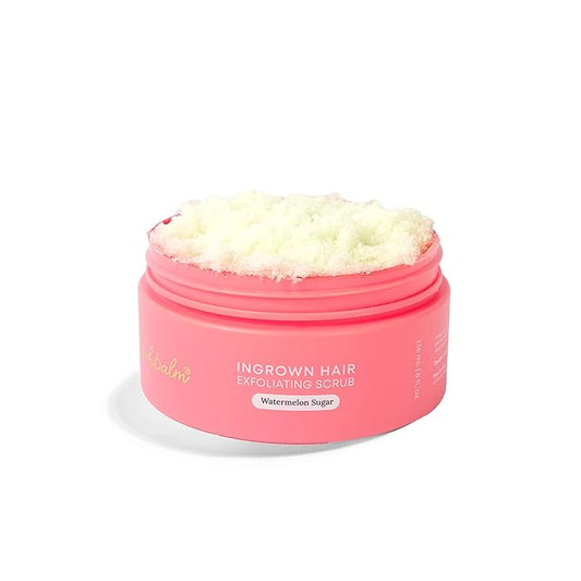 Bushbalm Ingrown Hair Exfoliating Scrub - Reduces Appearance of Ingrown Hairs and Razor Bumps, Soothes Skin and Post-Shave Redness - Watermelon Sugar, 236 ml