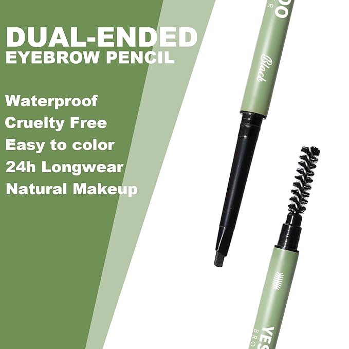 Brow Kit, Stronghold Clear Brow Gel Sculptor and Ultra Slim Long-lasting Microfilling Eyebrow Pencil Definer All in One Eyebrow Makeup Kit for Brow Lamination Look, Black