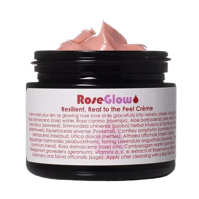 LIVING LIBATIONS - Organic/Wildcrafted Rose Glow Face Creme | Natural, Plant-Based, Clean Beauty (1.7 oz | 50 ml)