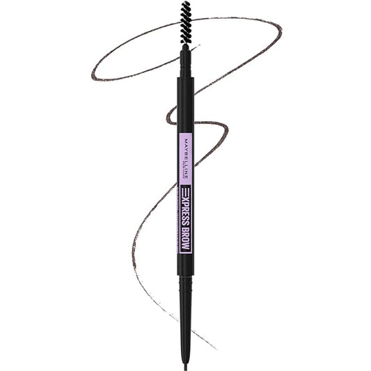 Maybelline Express Brow Ultra Slim Eyebrow Makeup, Brow Pencil with Precision Tip and Spoolie for Defined Eyebrows, Black Brown, 1 Count