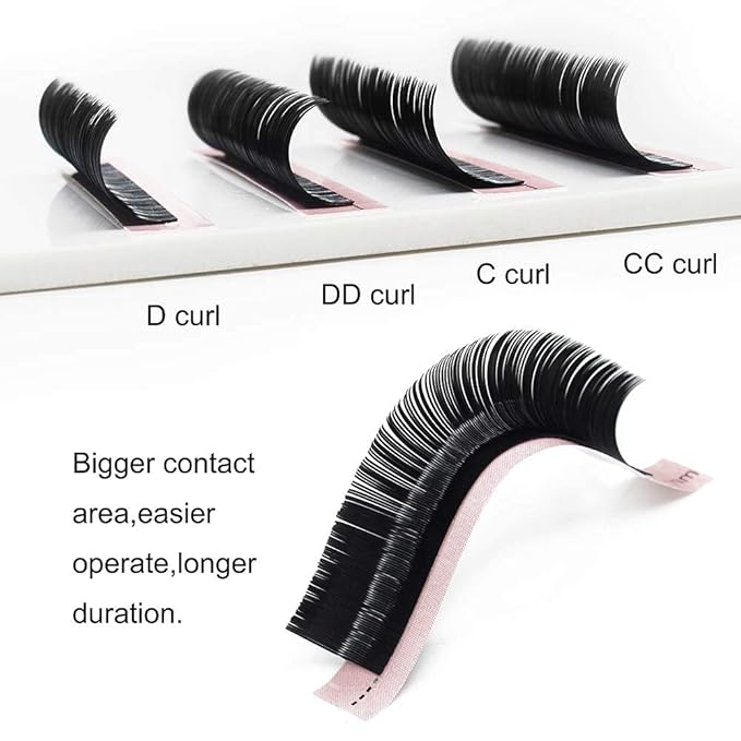 QUEWEL Eyelash Extensions Ellipse Flat 0.15mm Curl D Mix-9-16mm Matte Black|0.15/0.20mm Curl C|CC|D|DD Mix-8-15mm Mix-9-16mm Single 8-18mm|(0.15 D Mix9-16)