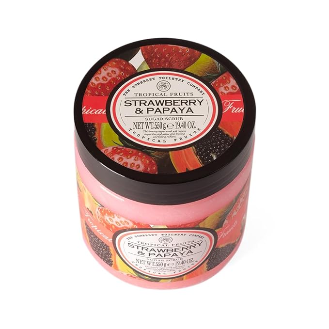 Tropical Fruits Gentle Exfoliating Strawberry & Papaya Sugar Scrub 2 x 550g