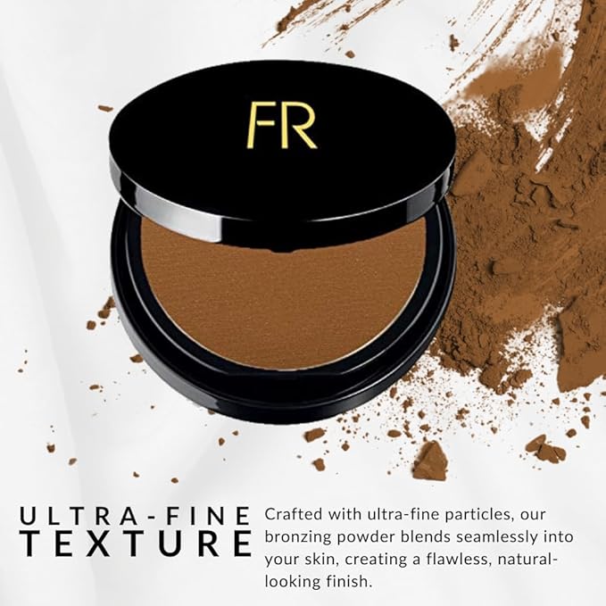 Bronzer by Flori Roberts, Sheer Finish Bronzing Powder Makeup for Women of Color or Deeper Skin Tones, Contours and Highlights for Sun Kissed Glow
