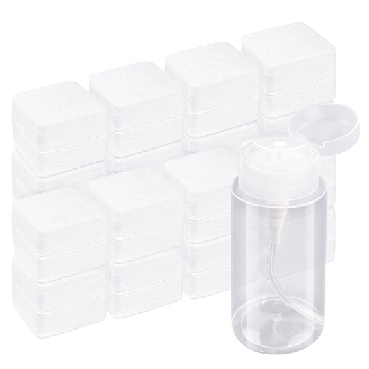 1080 PCS Lint Free Nail Wipes, Eyelash Extension Wipes, Super Absorbent Soft Non-Woven with a Pump Dispenser Bottle Disposable Nail Polish Remover for Polish Clean Acrylic Nails Remover, White