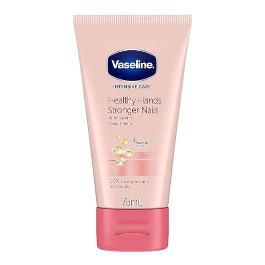 Vaseline Hand Cream for Very Dry Hands, Intensive Care Healthy Hands Stronger Nails Cream 75 ml