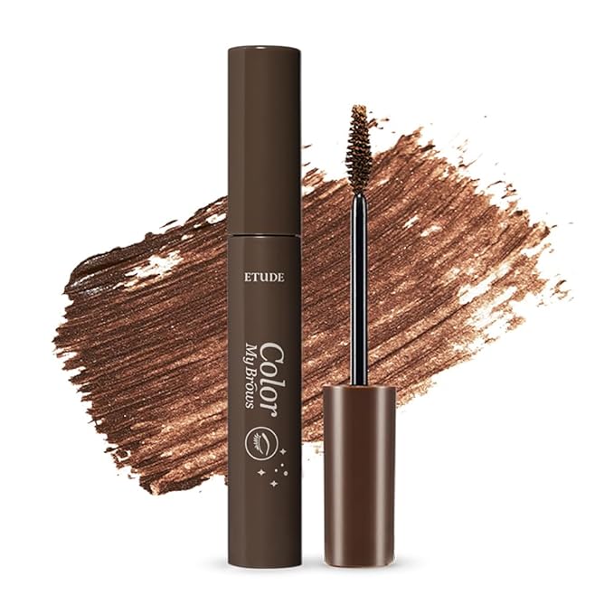ETUDE Color My Brows Big Size - Rich Brown (9g) | Beeswax & Carnauba Wax | Eyebrow Mascara, Quickly Fixing Natural Eyebrow Makeup with Care Effect | Korean Makeup, Kbeauty