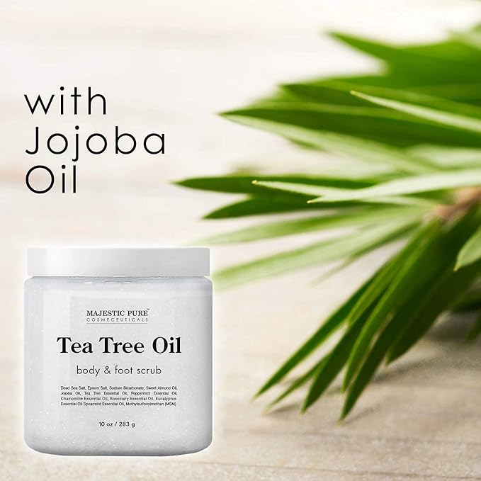 Majestic Pure Himalayan Body Scrub and Tea Tree Scrub Bundle – Body and Foot Scrub Combo set