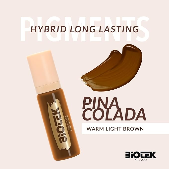 BIOTEK Brow Pigment Color for Long Lasting Makeup - Hybrid Long Lasting - Made in Italy (Kit Long Lasting) - Beauty Pouch Included