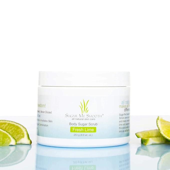 Sugar Me Smooth Body Sugar Scrub (Fresh Lime) Ultra Hydrating and Exfoliating Scrub for Nourishing Essential Body Care Body Scrub womens scrubs