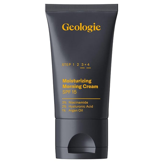 Geologie Moisturizing Face Cream with SPF 15 | Daily Hydrating Cream with Hyaluronic Acid & Niacinamide | Lightweight | For Men & Women