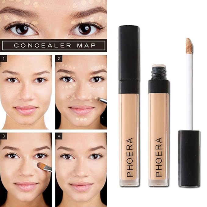 AQUAPURITY PHOERA Liquid Concealer Full Coverage Makeup Face Moisturizer Foundation Conceal Under Eye Dark Circles (107 WALNUT)