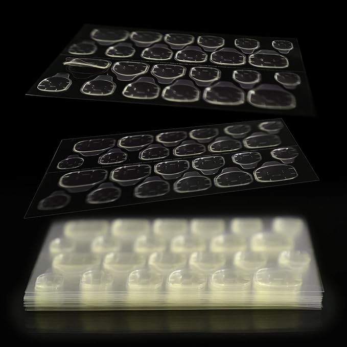 10 Sheets (240pcs) Doubld Side Jelly Glue Stickers for Press on Nails Adhesive Tabs Sticky, Breathable Transparent Tabs Glue Flexible for Acrylic False Nails Tape - Yellow