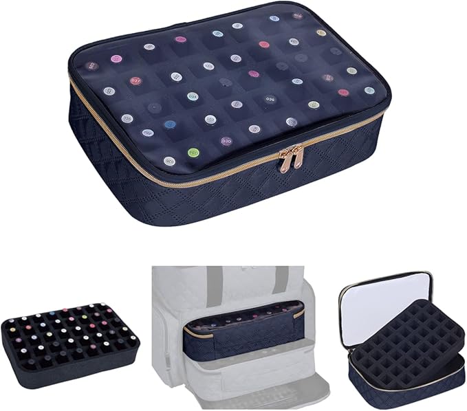 Nail Polish Bag organizer-Holds 40 bottles(15ml-0.5fl.oz)，Nail Polish Carrying Case Clear Multifunctional Cosmetic Travel Cases Makeup Bags Black