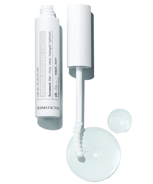 Derma Factory Peptide Eyelash Ampoule – Lash Growth Serum with Capixyl™ 3%, Caffeine 1%, and Brewer's Yeast Extract 86% – Oil-Free, Fragrance-Free, Vegan Formula – 8.5ml