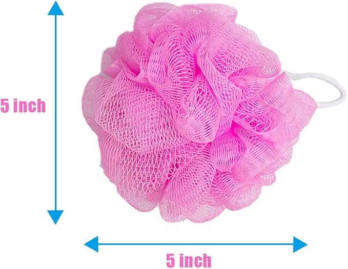 10 Pcs Bath Loofah Shower,Small Mesh Sponge Pouf Colorful Exfoliating Scrubber for Kids Women Men Body Wash,Random Color