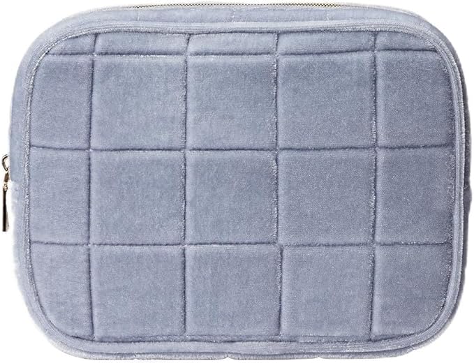 Conair Women's Double Zip Toiletry Travel Bag-Makeup Organizer-Gifts for her, Frosty Blue, 1 Count (Pack of 1)