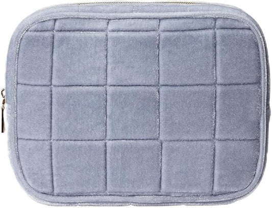 Conair Women's Double Zip Toiletry Travel Bag-Makeup Organizer-Gifts for her, Frosty Blue, 1 Count (Pack of 1)