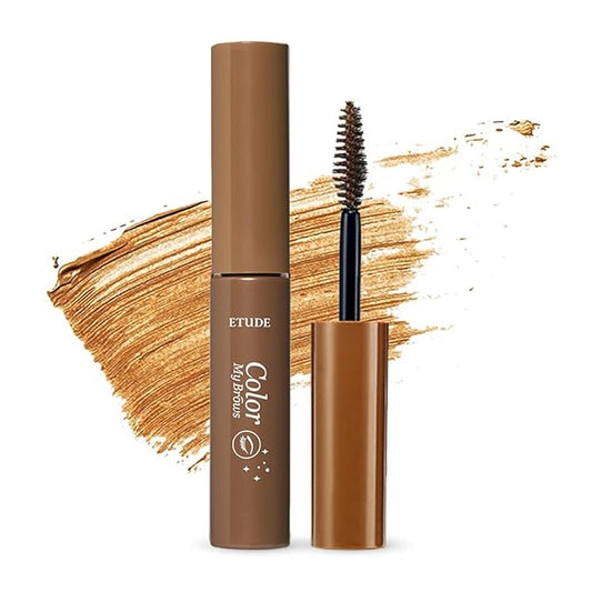ETUDE Color My Brows - Natural Brown (4.5g) | Beeswax & Carnauba Wax | Eyebrow Mascara, Quickly Fixing Natural Eyebrow Makeup with Care Effect | Korean Makeup, Kbeauty