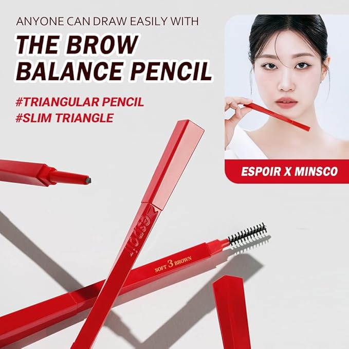 Espoir The Brow Balance Pencil Combo #6 Light Taupe (Mini Clear Eyebrow Mascara Included) | Natural and Easy Brow Draw Without Clumps | Detailed, Rich Texture | Korean Makeup