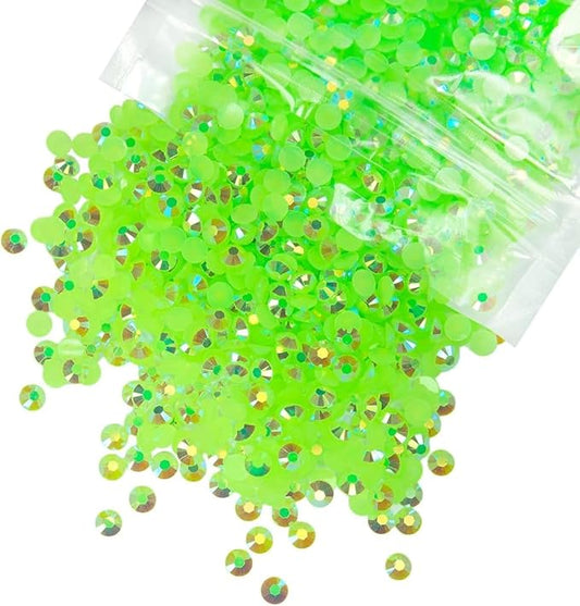 10000PCS 2mm Fresh Green AB Resin Rhinestones Bulk Peridot Flatback Jelly Stones SS6 Non-Hotfix Diamonds Gems Charms for Nails Face Eyes Makeup Body Mugs Tumblers DIY Crafts Decor Shoes Clothes