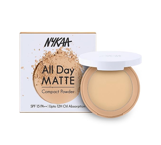 Cosmetics All Day Matte Compact Powder - Face Powder for Flawless Finish - Pressed Powder Infused with Vitamin E - 03 Beige - 0.28 oz