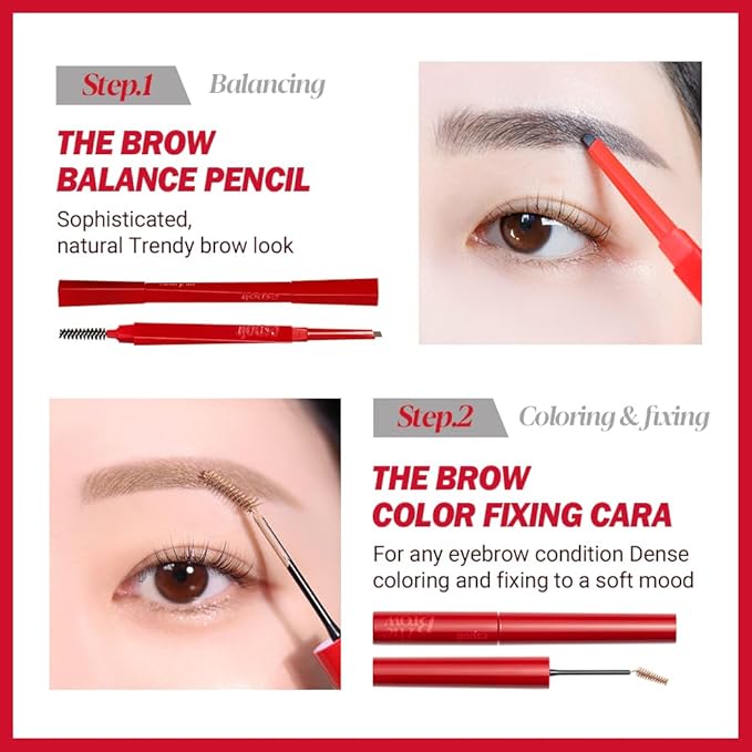 Espoir The Brow Balance Pencil #1 Classic Brown | Eye Brow Pencil that's Natural and Easy to Draw without Clumping | A Detailed and Rich Eyebrow Texture | Korean Makeup