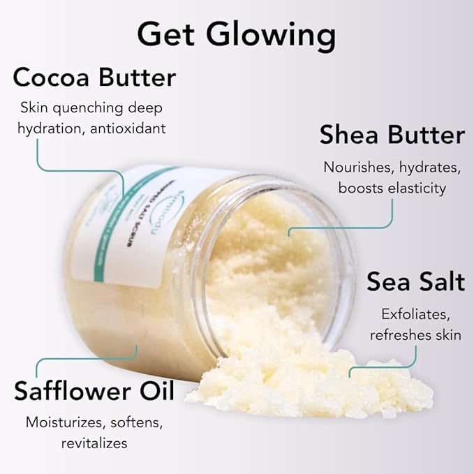 Whipped Sea Salt Scrub Milky Rich - Goat Milk Exfoliating Body Scrub for Skin, Moisturizing Foot & Hand Scrub, Hydrating Bath & Body Exfoliator for Men and Women, Made in USA