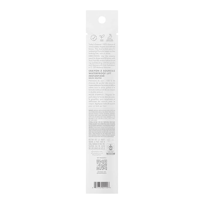 e.l.f. Instant Lift Waterproof Brow Pencil, Long-Lasting Eyebrow Pencil For Grooming & Shaping Brows, Vegan & Cruelty-free, Neutral Brown (Pack of 2)