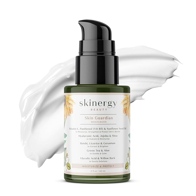 Skinergy Beauty Skin Guardian Moisturizer for Normal, Dry, Combination Skin - Glycolic Acid, Hyaluronic Acid, Vitamin E- Moisturizes, Protects, Brightens - 2 FL