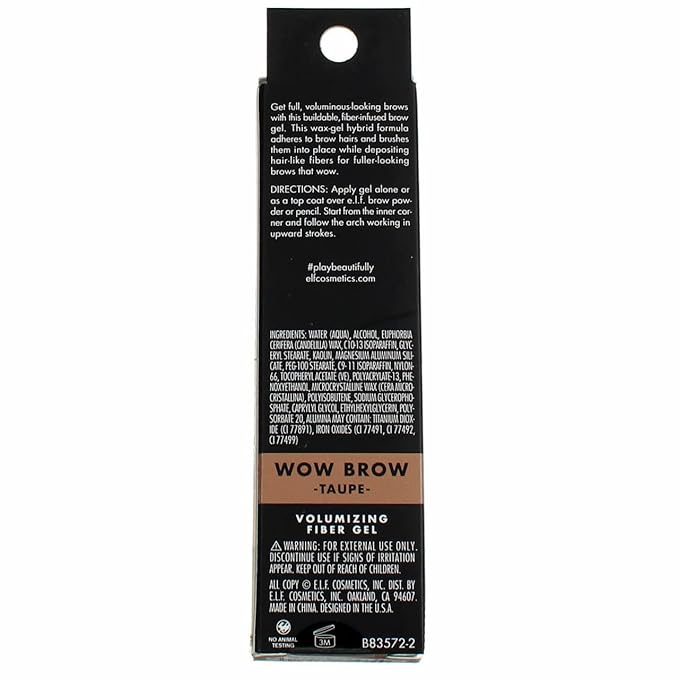 e.l.f. Cosmetics E.l.f. wow brow gel, fiber-infused formula, taupe, 0.12 Ounce ., Taupe, 0.123 Ounce
